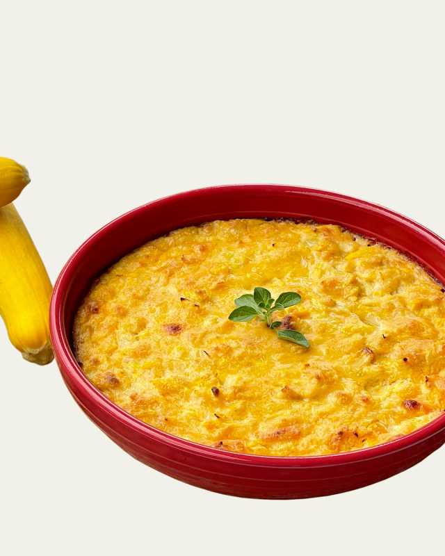 Cheesy Squash Casserole, Serves 4-6